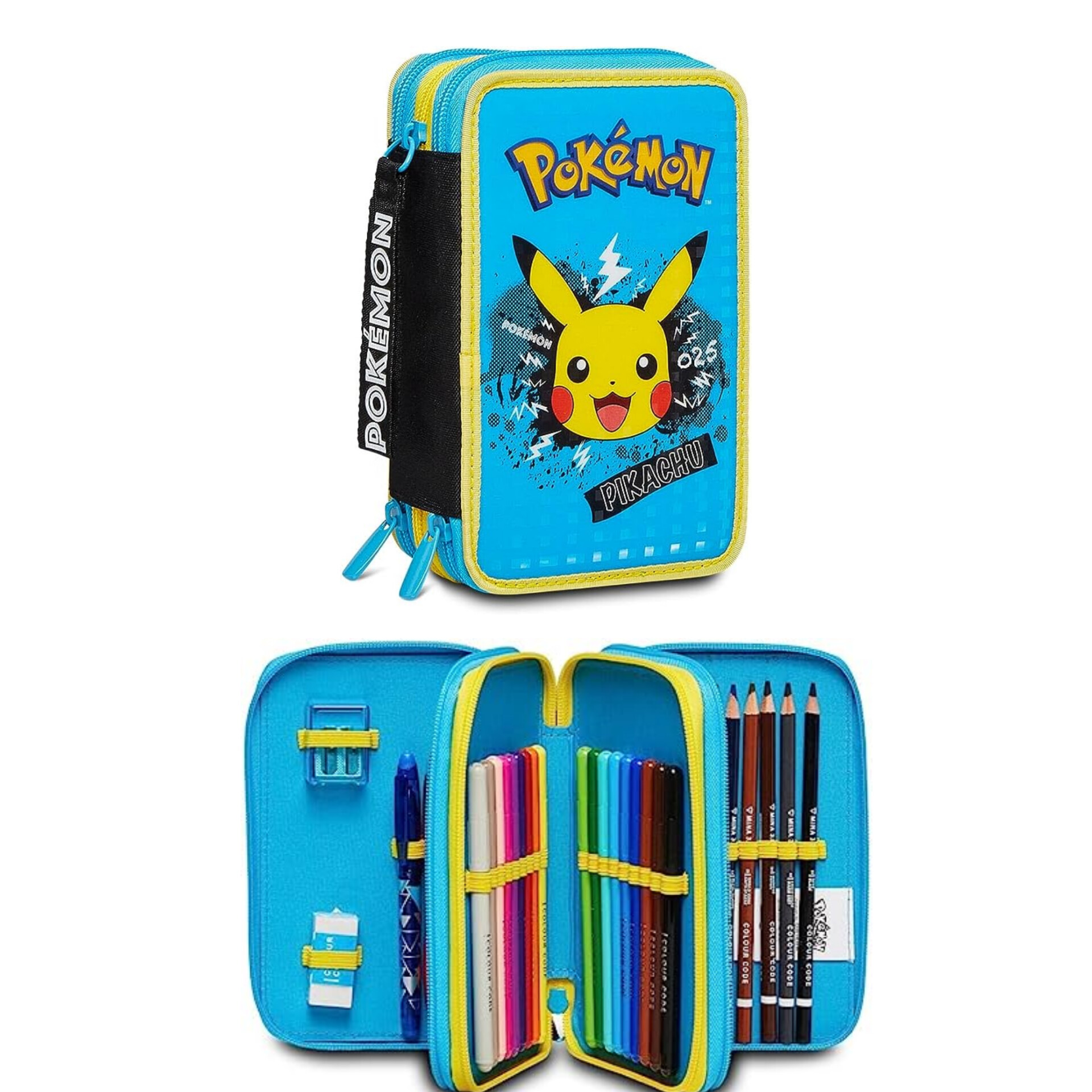 astuccio 3 zip pokemon